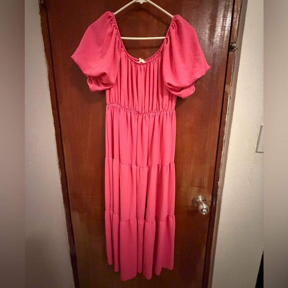 Pink Off-Shoulder Dress - Picture 5 of 8